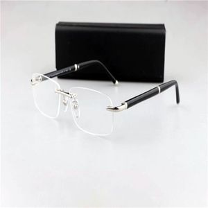 Klasyczne MB374 Business Rimless Men Square okulary szklanki 57-16-140 do recepty na okulary pełne obudowę Ome Outlet 305J