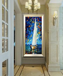 100 reine handbemalte moderne Wohnzimmerstudie Walkway Home Dekoration Kunst Ölmalerei Dicke Ölfarbe Leinwand Messermalerei JL06101948