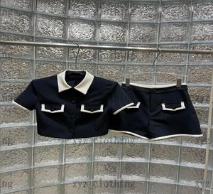 highend dresses brand designer womens polo shirts shortsleeved jackets with high waist shorts sets1877740