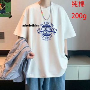 designer t shirt 2024 sommar koreansk utgåva ny bomull kortärmad t-shirt mode märke lös mäns rund hals topp