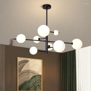 シャンデリアモダンガラスボール天井シャンデリアベッドルームリビングルームダイニングテーブルハンギングランプホームデコレーション照明器具