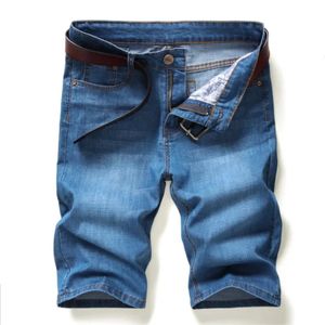 Przyjazdy dżinsowe krótkie dżinsy dla mężczyzn cienkie swobodne mody letnie spodnie Elastyczne proste codzienne spodnie 240529