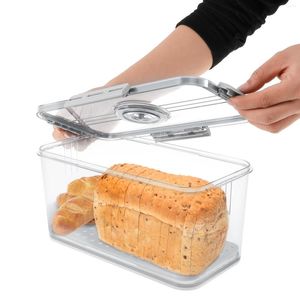 Storage Bottles Bread Box Sealing Container With Snap Time Recording Food Grade Plastic Keeper For Sandwich