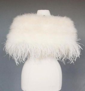 Pic 100 Real Ostrich Jackets Bridal Shrug Shawl Wrap Marabou Feather Cape with Ribbon Prom Wedding Accessories Z9tg81204099903974