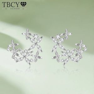 Tbcyd d Color Clover Nieregularne diamentowe kolczyki dla kobiet S925 Silver Ear Studs przekłuwanie Kreatywna biżuteria 240529