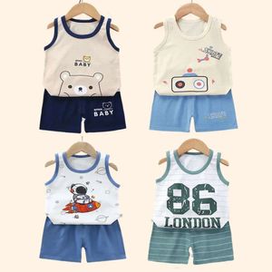 Bambini set per bambini vestiti per ragazzi abbigliamento per bambini abbigliamento per bambini in cotone per bambini pantaloncini canotta senza maniche