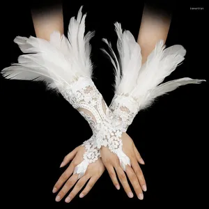 Party Supplies Halloween Feather Hook Gloves Dance Black White Lace Accessories Anklet