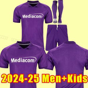 2024 2025 Fiorentina Soccer Jerseys Ribery Callejon Prince Pezzella Chiesa 24 25 Vlahovic Firenze Vlahovic Maillot de Pie Florence Men Kids Kits مجموعات كاملة الزي الرسمي