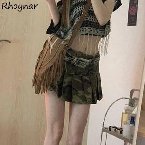 Skirts Mini Women Summer Fashion Streetwear Streetwear camuflage retrò progettato a vita alta ragazza piccante a piattaforma casual quotidiano quotidianamente