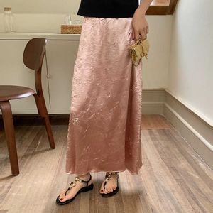 Aixili 2024 Spring/Summer High end satin pleated texture half skirt A-line half length skirt 11006