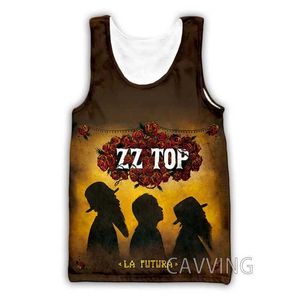 Kvinnors t-shirt Nya modekvinnor/herr 3D-tryck ZZ Top Band Tank Top Harajuku Tank Top Summer Underwear Shirt Street Clothing S2452811