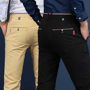 Herrenhosen 2024 Neue koreanische Herren Casual Elastichose Ultra Slim Fit Hosen hohe Qualität gerade elastische Hosen Männer Q240529