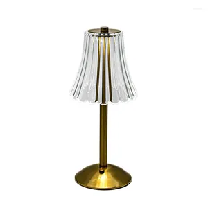 Table Lamps 1Set LED Crystal Decorative Lamp 800Mah Rechargeable Atmosphere Night Light Gold For Restaurant Cafe