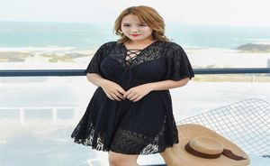 Plus Size Black Swimming Suit for Women Lace Swimsuit One Piece Push Up Underwire Badkläder 2020 Modest Swimdress Bathing Suit Y2006403872