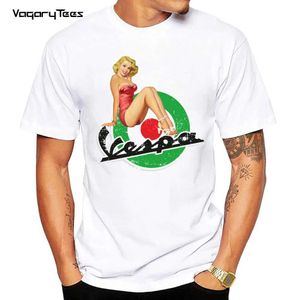 Męskie koszulki Nowa moda mens T-shirt seksowna dziewczyna koszulka retro wyścigowa pin dziewczyna