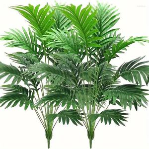 Dekorative Blüten 1PC Künstliche Palmpflanzen Blätter Blätter Faux falsche tropische große Baumimitationblatt für Wohnkultur