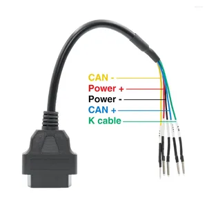 Kvinnlig OBD2 16PIN K-LINE CAN JUMPER TESTER CONNECTOR DIAGNOSTIC EXTLATION CABLE CORD PAGRAIL FITS TURCK CAR MOTORCYCLE