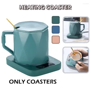 Mugs Electric Heating Electronic Coffee Mug Warmer Tea Milk Cup Heater Pad Metal Ceramic Pads For Home Office