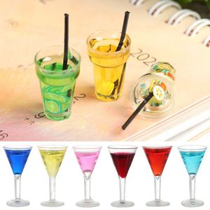 1PC Doll House Accessories Mini Fruit Tea Cocktail Miniature Food Play Shooting Doll House Decoration