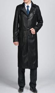Männer modische lange Design Leder -Mantel langes Design Lapel Dust Coat Jacke M3xl1648143