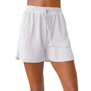 Shorts femininos Summer praia feminina secar rapidamente calças elásticas de cintura alta esportes casuais feminino malha 2024