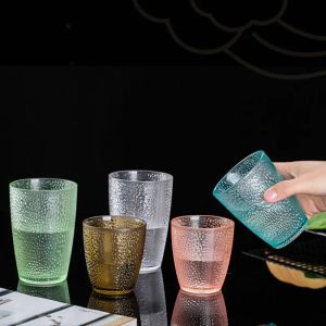 Acrylic Tumbler Plastic Cup Beer Mug Unbreakable Water Cup for Home Restaurant Milkj Juice Cup PC Head Point Colored Plastic Acrylic Cup 0529