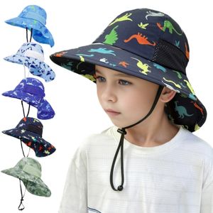 Designer kubek kapelusz wietrzne czapki dla dzieci szerokie brzeg słoneczny hat oddychający plażowy wzór zwierząt