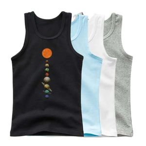 5 Farben Modetrend Astronaut Printed Boy's Tanktop für Unisex Kids Fiess Sport Ärmel und T -Shirt
