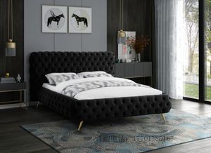 Luxury velvet fabric hotel villa model room modern and minimalist double bed