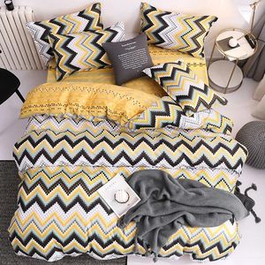 Bedding Sets Double Sided Use Set 4pcs Geometric Patterns Contrast Color Quilt Cover Pillow Case Bed Sheets Bedroom 3pcs