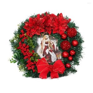 Fiori decorativi ghirlanda natalizio Babbo Natale Snowman Adesivo Garland Ornamenti appesi Ornamenti anteriori Decorazioni murali Merry Tree