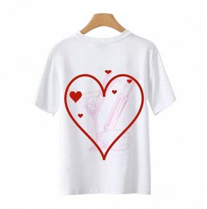 camisetas femininas pêssego rosa vidro de vidro redondo pescoço de castão solto de manga curta n8gx#