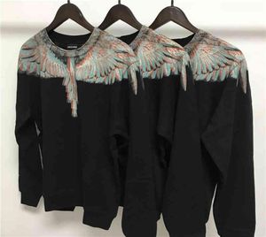 Marcelos Burlon 2019 New Phantom Wing Sweater Men039sファッションブランドルースラージラバーズMBフェザープリントプルオーバー女性7408448
