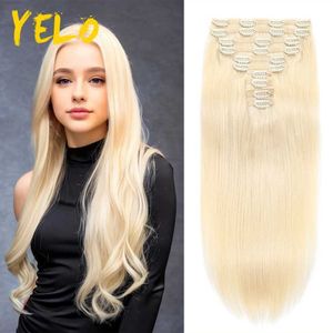 Hair Wefts Yelo 160-200G full head straight clip Ins human hair extension 10pcs/set Brazilian unprocessed Remi natural hair can be reshaped Q240529