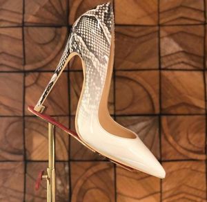 Casual Designer sexy lady fashion women dress shoes White python patent leather pointy toe stiletto stripper High heels Prom Eveni5443026