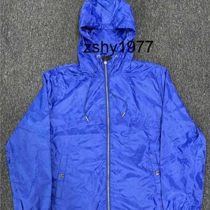 American Trendy Trapstar Deep Blue Long Inteved Windbreaker z Jacquard z kapturem kurtka szarżowa wszechstronna para cienki styl