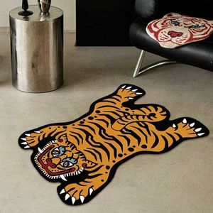 Teppiche Tiger Teppich Schlafzimmer Haus süßes Tier Teppich Wohnzimmer Dekor Teppich Kinder Kreativität Cartoon Nacht