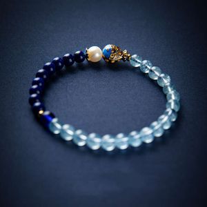 LAPIS Lazuli brasiliano brasiliano bracciale cristallo smalto bracciale femminile semplice e alla moda