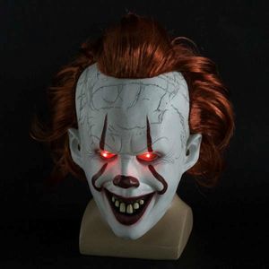 Movie S It 2 ​​Cosplay Pennywise Clown Joker Mask Tim Curry Mask Cosplay Halloween Party Props Mask Mask Maski Hurtowe dla mnie 260p