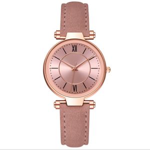 McyKcy Brand Leisure Fashion Style Womens Watch Good Selling Pink Leather Band Quartz Battery Ladies Watches Wristwatch 250W