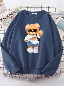 Women's Hoodies Sweatshirts A Young Teday Bear Girl Full Of Vitality Cute Hoodie Women Street Fleece Hoody Hipster Loose Sweatshirt hip hop Oversized Tops z240529