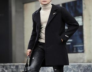 Men039s autumn winter long coats 2018 male trench coat cardigan men with leaf brooch manteau long homme Asian size TR0373191168308408