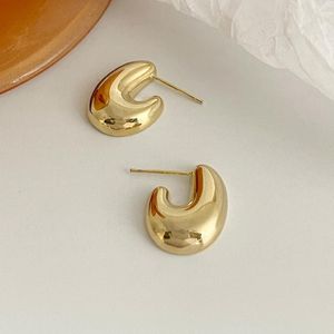 Stud Monlansher unregelmäßige klobige geometrische Ohrringe Glloss Metall für Frauen täglich Vintage Statement Schmuck 310b