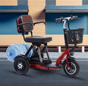 10 tum MOTOR Vuxen 3 hjul Äldre sluten fällbar rörlighet Elektriska trehjulingar Trehjulsskoter för funktionshindrade