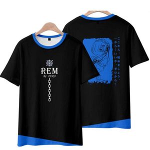 Japan anime re noll 3d t shirt kvinnor män kara hajimeru isekai seikatsu ram rem emilia kort ärm rolig tshirt cosplay costume 242e