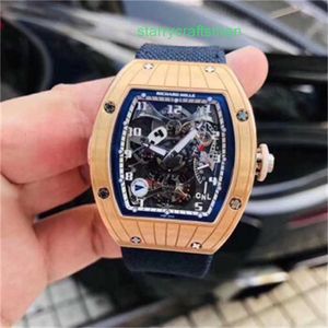 Richamills orologi RM Tourbillon Orologio da polso Orologio da uomo Serie maschile Tourbillon Double Time Fuso in oro rosa RM015 Manuale MECCANICO MECCANICO MENAME WN-C23R