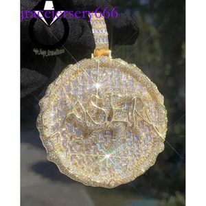 Fashion Pendant White Gold Plated Necklace Vvs Moissanite With Sier Custom Size Hip-Hop Jewelry