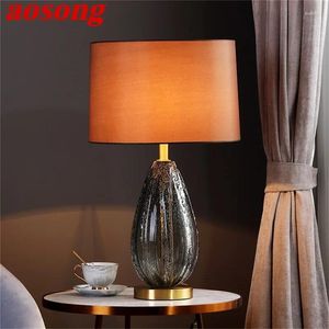 Lâmpadas de mesa aosong nórdico lâmpada criativa Brass Desk Light Contemporary Luxury LED Decoration for Home Bedside