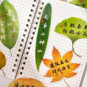 30PCS/SET Vintage Leaves Bookmarks Chinese Style PVC Plastic Book Mark Kawaii Maple Page Markers Accessories DIY Decoration