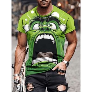 New Summer 2024 trendy mens handsome T-shirt with clown round neck 3D printing holiday carnival casual short sleeved clothing Designer tiger tshirts for menG5UU